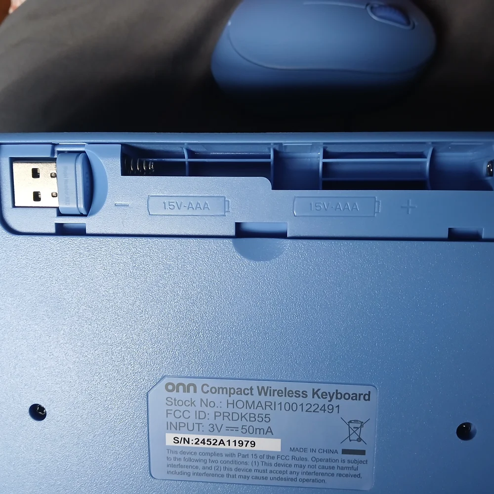 Wireless Blue Keyboard and Mouse Combo